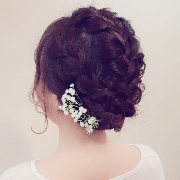 華やか編み込みアレンジ