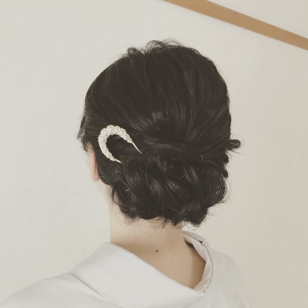 エレガントミディアム 着物 髪型 30代 無料のヘアスタイル画像