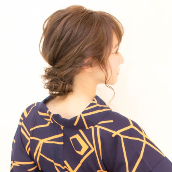 オススメ順 30代 和服 着物 サイドアップ ブラウン ベージュの髪型 ヘアスタイル 楽天ビューティ