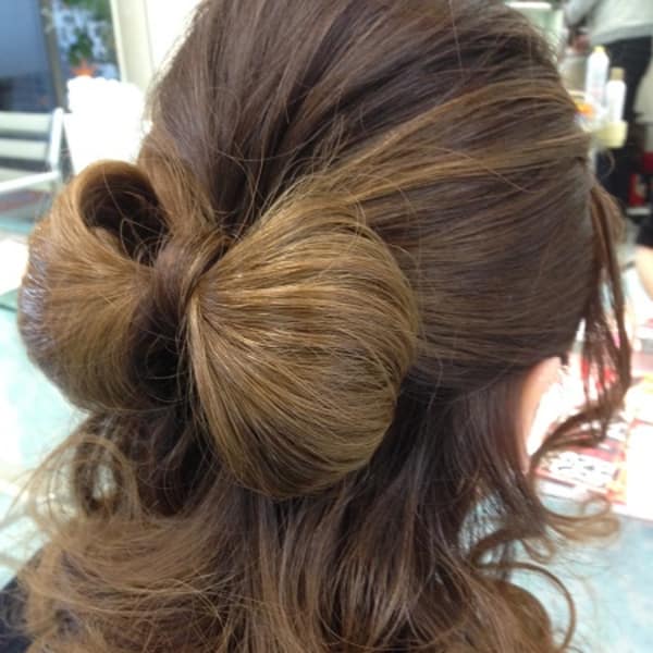 自分の髪でアレンジリボンスタイル♫