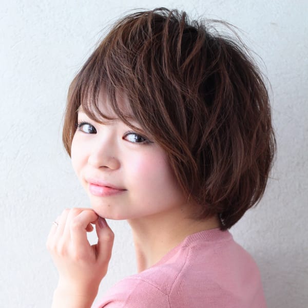 ナチュラルワンカールショートボブ