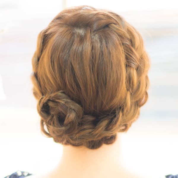 hair coucou】太目編み込みアレンジ☆結婚式二次会に
