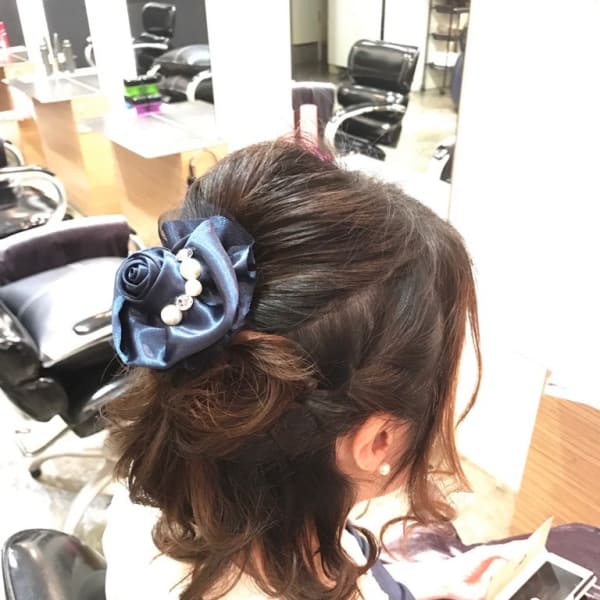 abilityhair 大人かわいいボブルーズハーフアップ