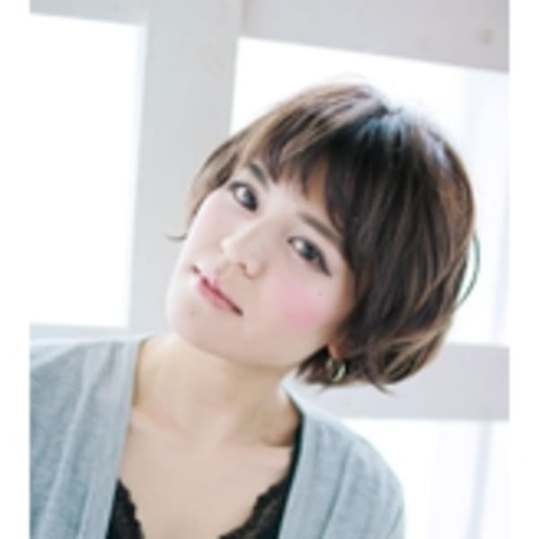 ルーズなミックスカールボブ