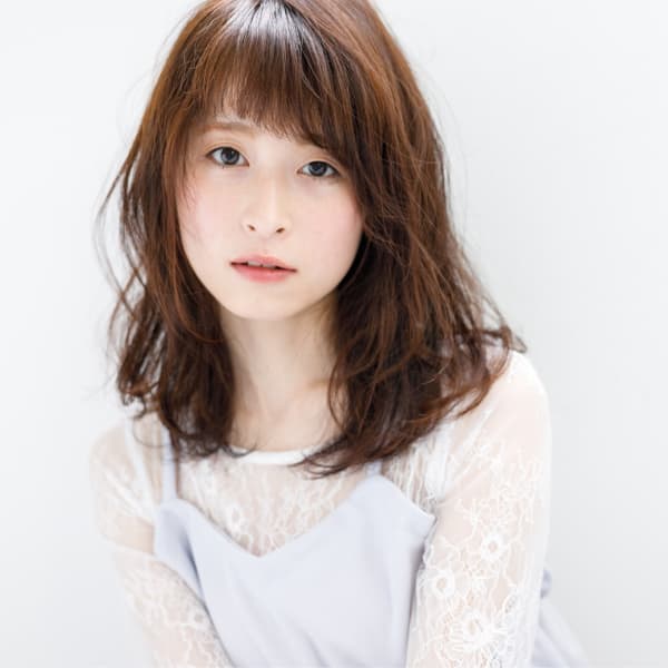 ゆるふわかわいいシースルーバング☆ニュアンスセミロング