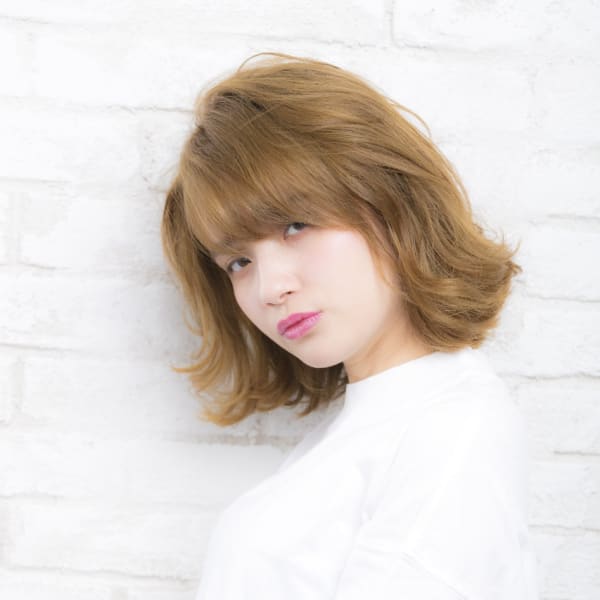【prize池袋西口】山口博史 ベージュカラーくせ毛風ボブ