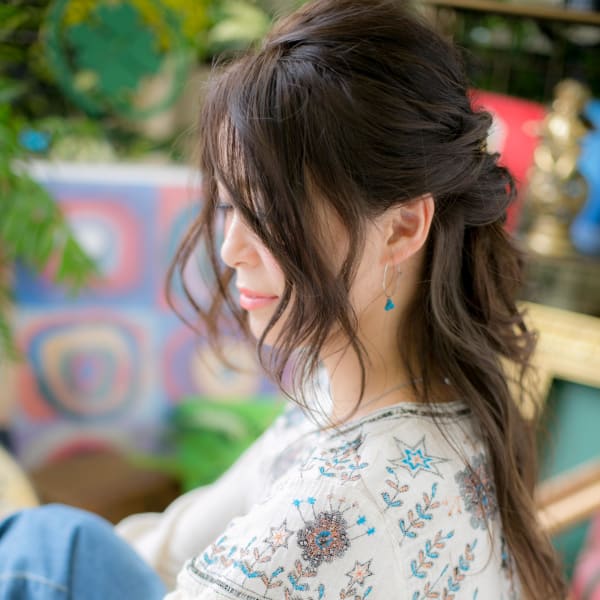 ボヘミアンテイストがオシャレ♪ハーフアップ