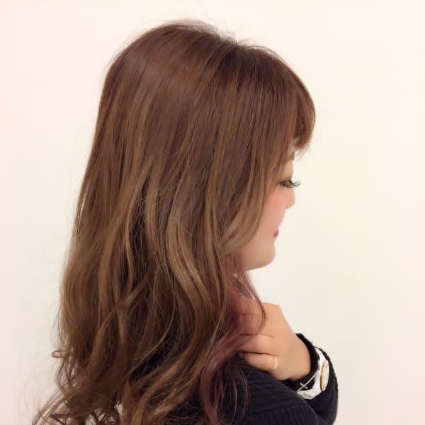 ピンクベージュ×インナーカラー