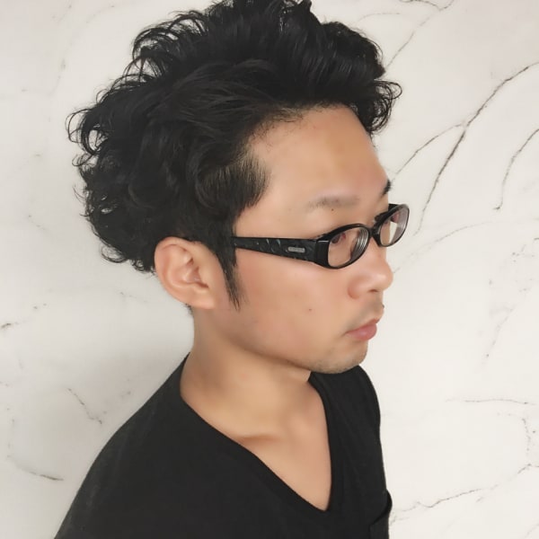 外国人風なカールを意識したスタイル