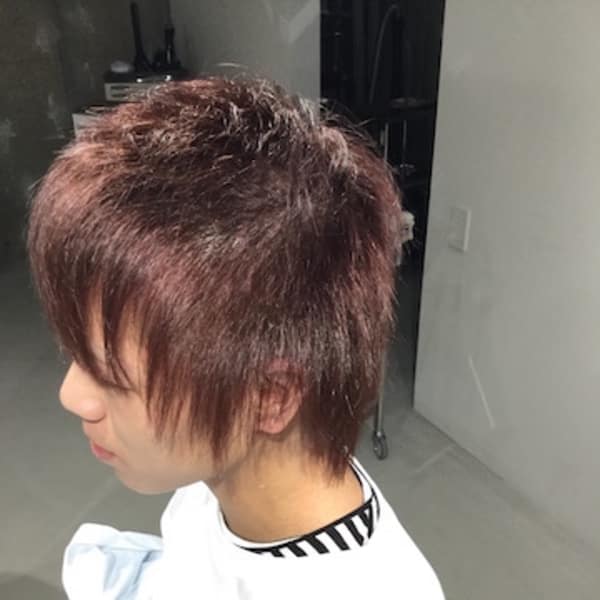 メンズもアプリエカラーでハイ透明感のピンクアッシュ！