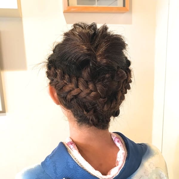 蒲田abilityhair 振袖+大人編み込みセット