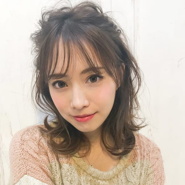 ボブでも簡単ハーフアップアレンジ