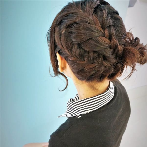 fishtail braided up do