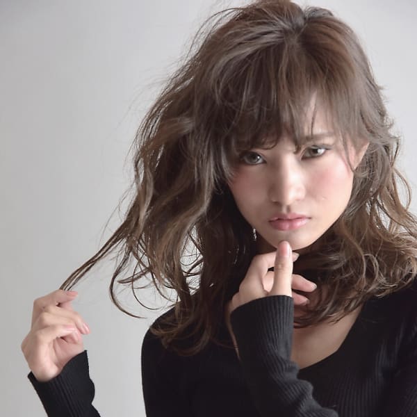 ペールグレージュ×ハイライトmix