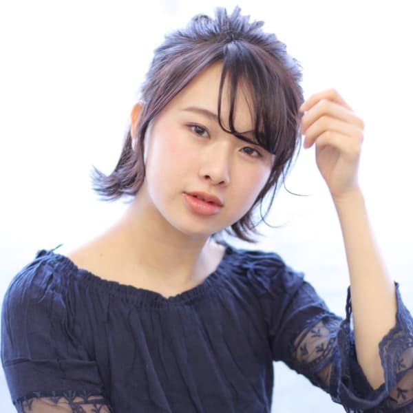 ロープ編みハーフアップ