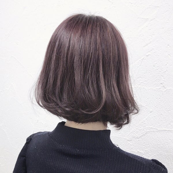前下がりボブ×ラベンダーアッシュ