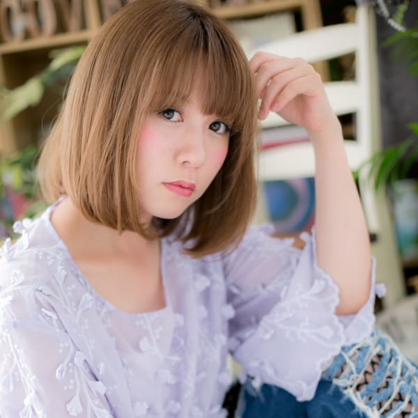 小顔の魔法♪前下がりの大人ボブ