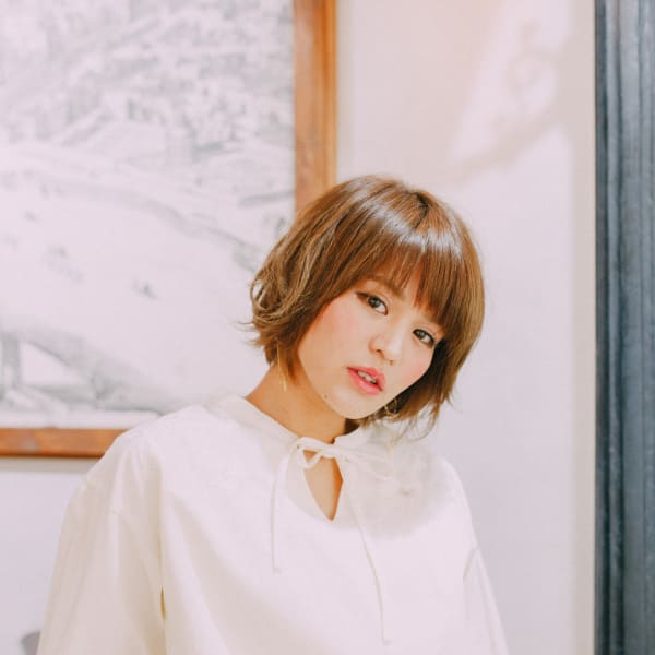 マッシュボブ×ベージュカラー