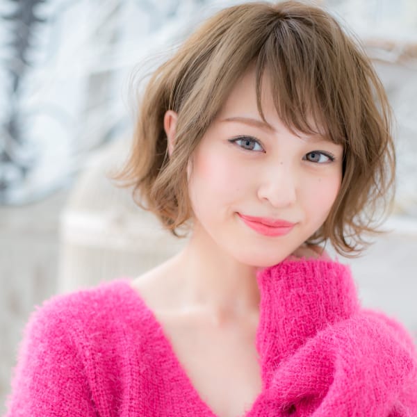 斜めバング♪くせ毛風無造作ラフボブ