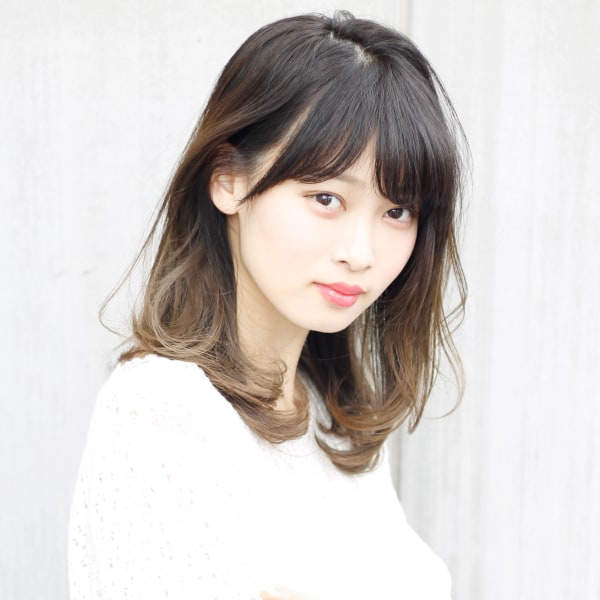 外国人風グラデーションカラー ふわっとパーマ