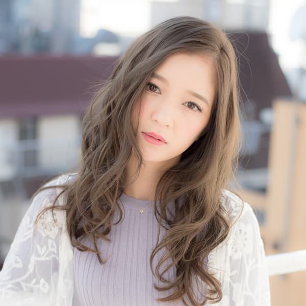 バレイヤージュグレージュロブ×ルーズデジタルパーマ