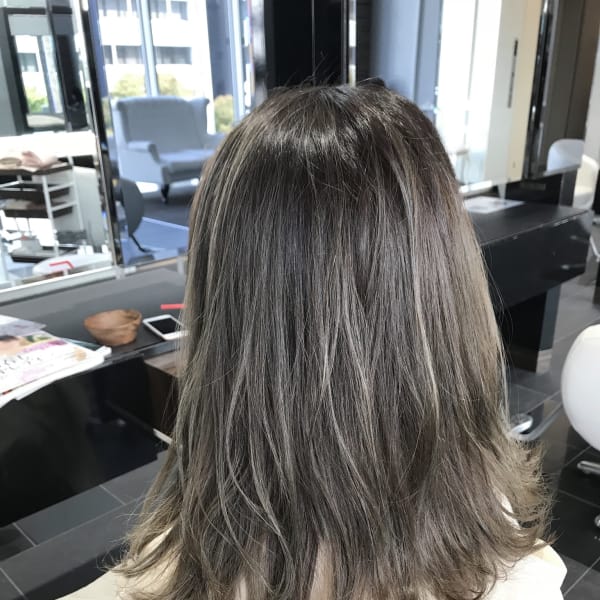 ダブルカラー ハイライトシルバーグラデーション