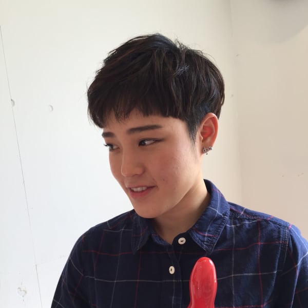 ツーブロック、ショートグラデーションボブ