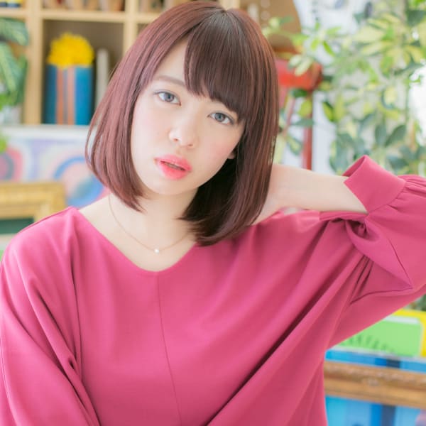 スイートカラーで♪ピュア☆前下がりボブ