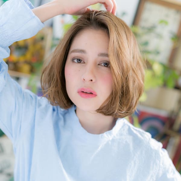 外国人風☆ナチュラルウェーブ大人ボブ