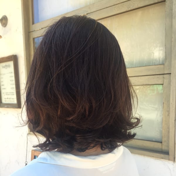 大人可愛い 外ハネ デジタルパーマウェーブ