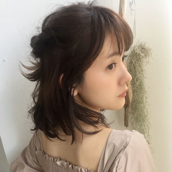 簡単ハーフアップ☆ボブアレンジ【y−374】