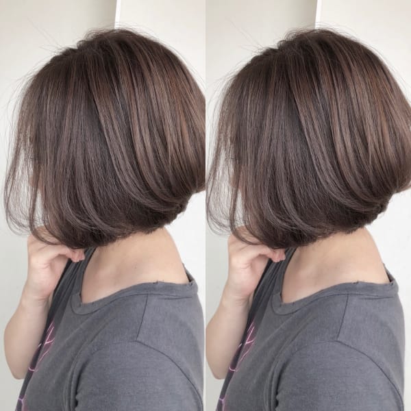 赤みなしグレージュボブ