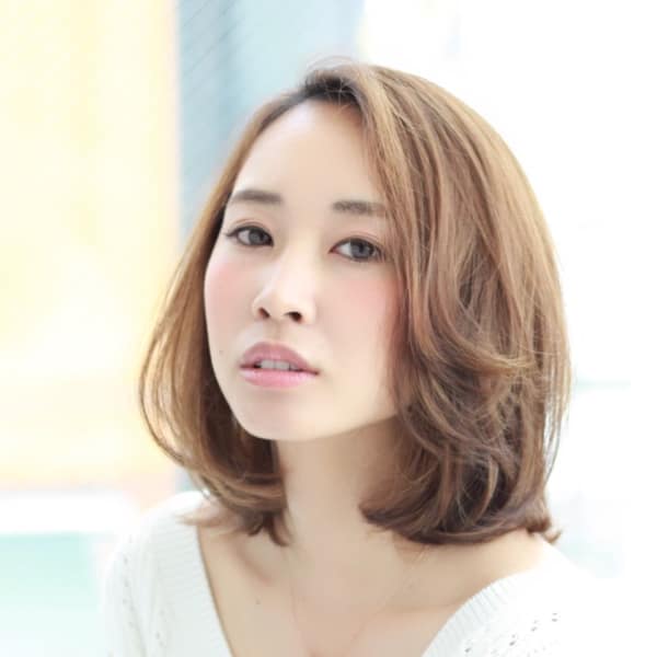 かきあげバング大人ボブ