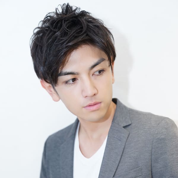 ☆Inity☆くせ毛風パーマの大人アップバングスタイル