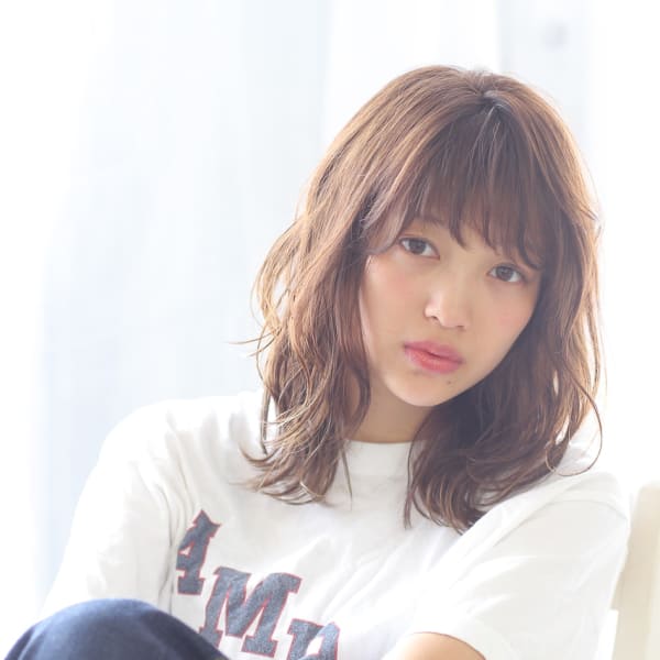 【bouquet】ひし形シルエットデジタルパーマミディ