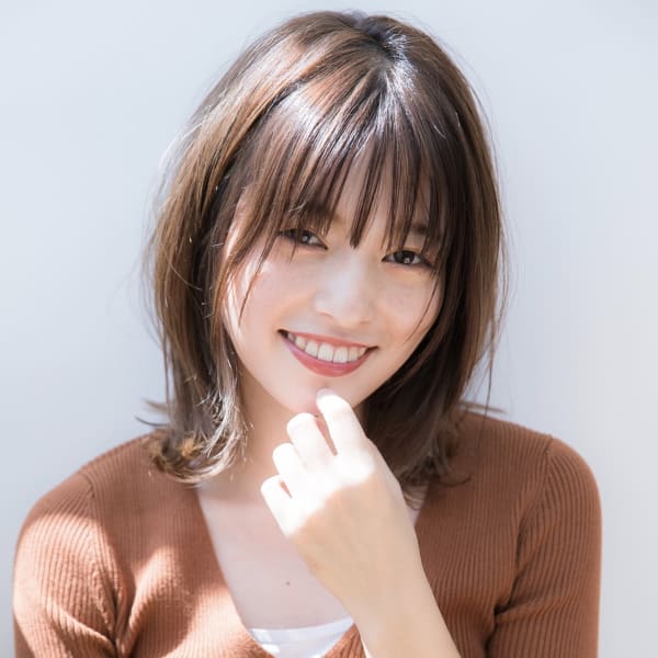 シースルーバング×ひし形レイヤーボブ