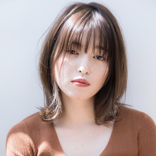 シースルーバング×ひし形レイヤーボブ