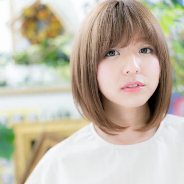 斜めバング☆小顔ナチュラルストレート
