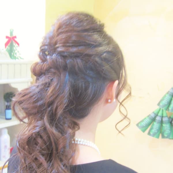 【結婚式・二次会】編み込みポニーテール☆