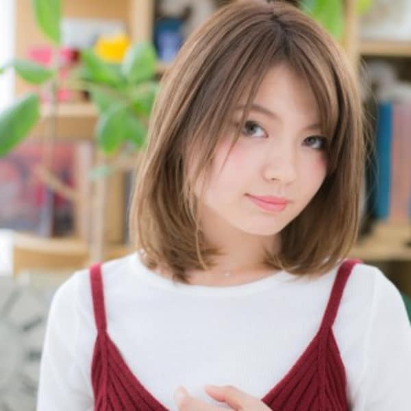 アシンメトリー×グラデカラー＊大人顔セミディ