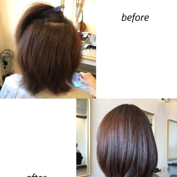 内巻きツヤサラボブ|髪質改善・縮毛矯正専門美容室Anagram二子新地店