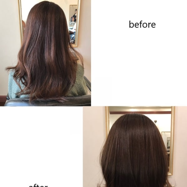 外ハネミディアムスタイル|髪質改善・縮毛矯正専門美容室Anagram二子新地店