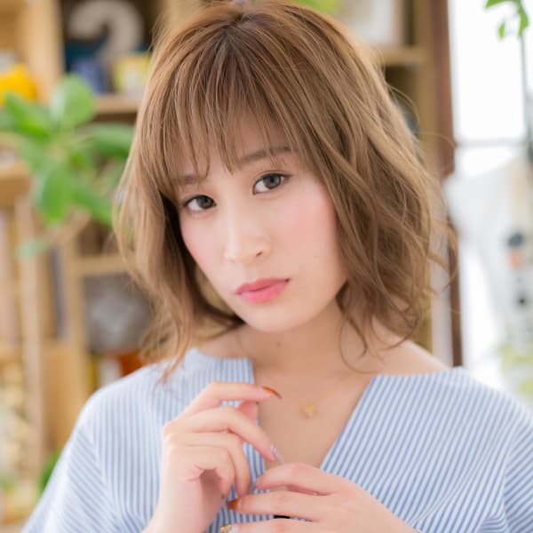 外国人風グラデーションカラー★ゆるふわエアリーミディ