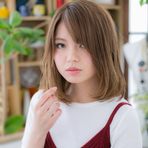 アシンメトリー×グラデカラー＊大人顔セミディ