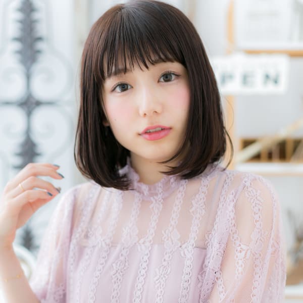 大人かわいい♪清楚な黒髪風♪前下がりボブ