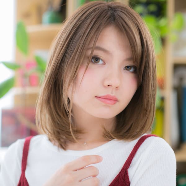 アシンメトリー×グラデカラー*大人顔セミディ