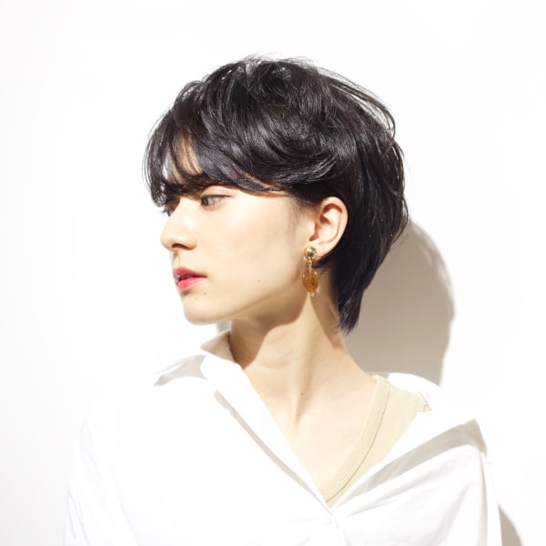 【オススメ順】パーマ/黒髪/ベリーショートの髪型・ヘアスタイル 楽天ビューティ