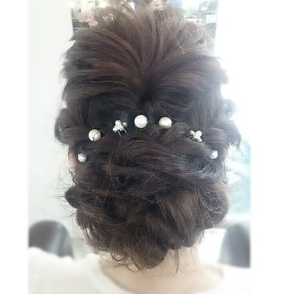 編みこみヘアアレンジ