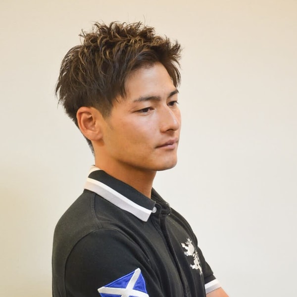 鬼に金棒じゃけえ。ツーブロックワイルドアップバング