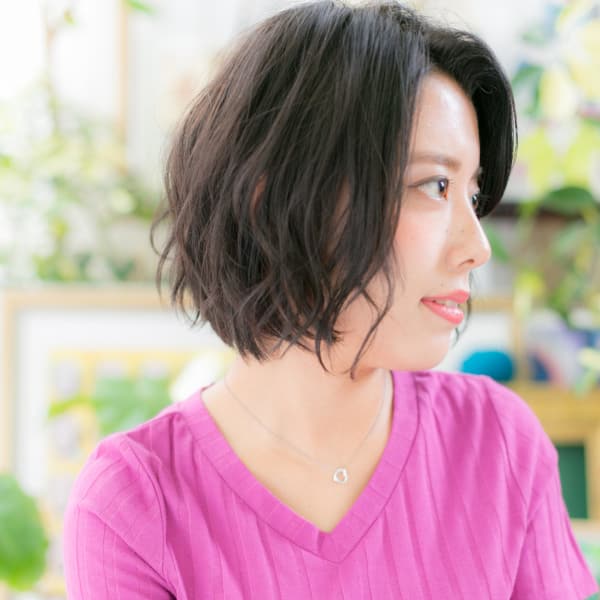 黒髪&かきあげ*愛され前下がりボブ